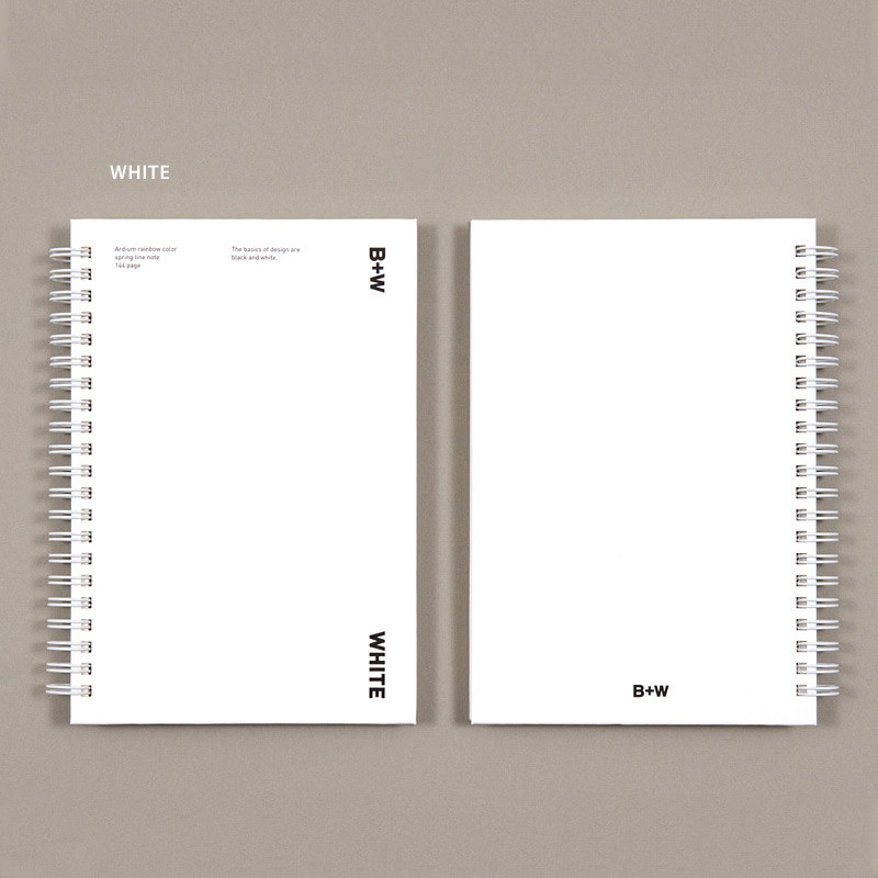White - Ardium B+W wire bound hardcover lined notebook White - Ardium B+W wire bound hardcover lined notebook