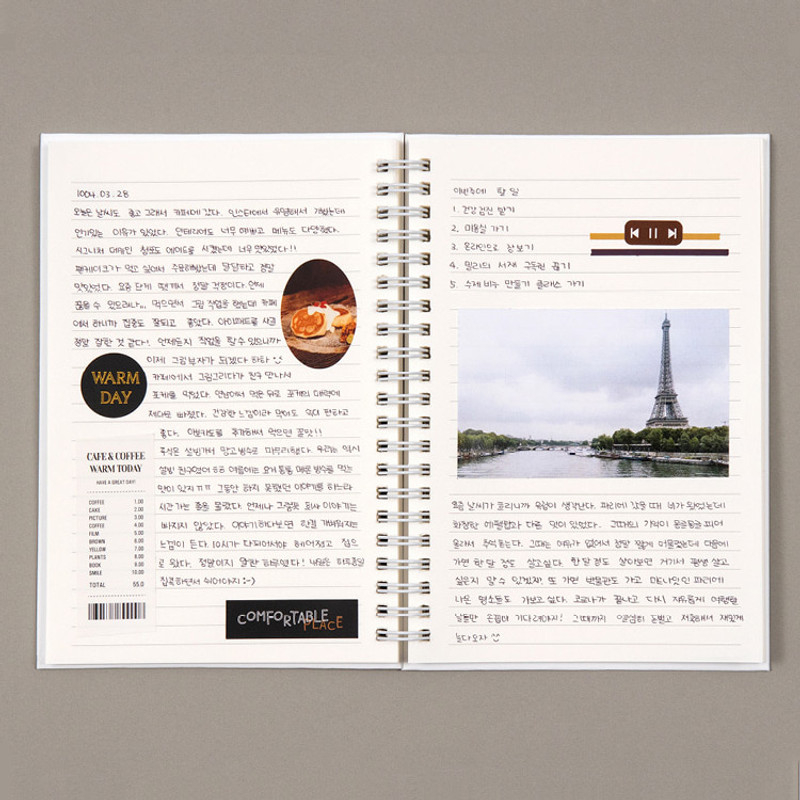 Usage example - Ardium B+W wire bound hardcover lined notebook Usage example - Ardium B+W wire bound hardcover lined notebook