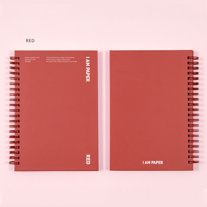 Red - Ardium I am Paper wire bound hardcover lined notebook