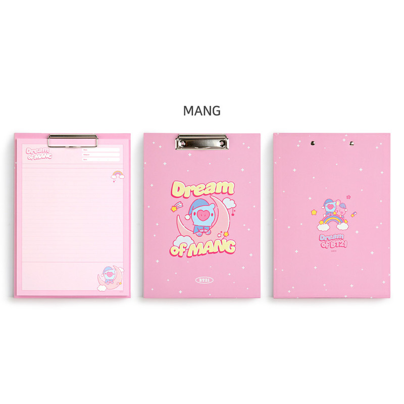 MANG - BT21 Dream baby A4 size clipboard holder with notepad set