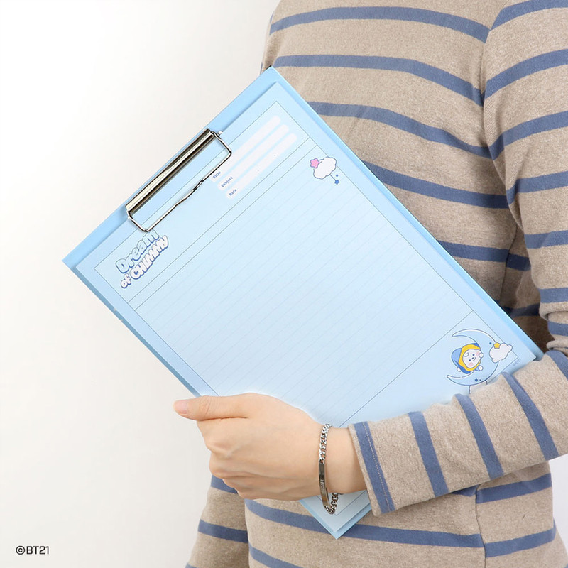 BT21 Dream baby A4 size clipboard holder with notepad set