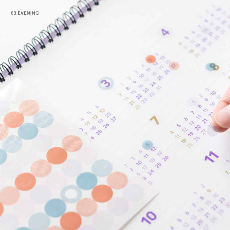 03 evening - Byfulldesign Circle and Ring deco sticker sheet set ver2 03 evening - Byfulldesign Circle and Ring deco sticker sheet set ver2