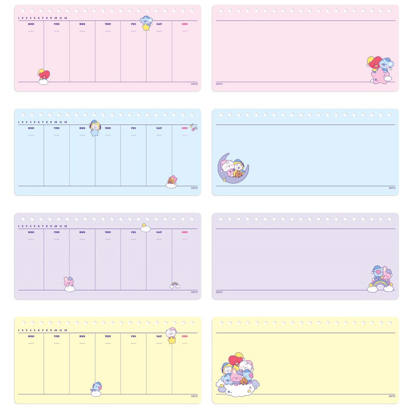 Inner paper - BT21 Dream baby wire bound dateless weekly desk planner