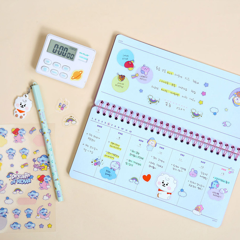 Usage example - BT21 Dream baby wire bound dateless weekly desk planner