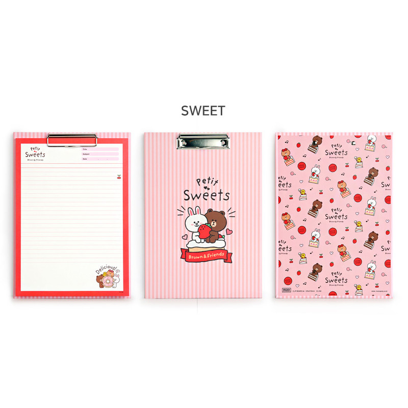 Sweet - Monopoly Brown and friends A4 size clipboard notepad set