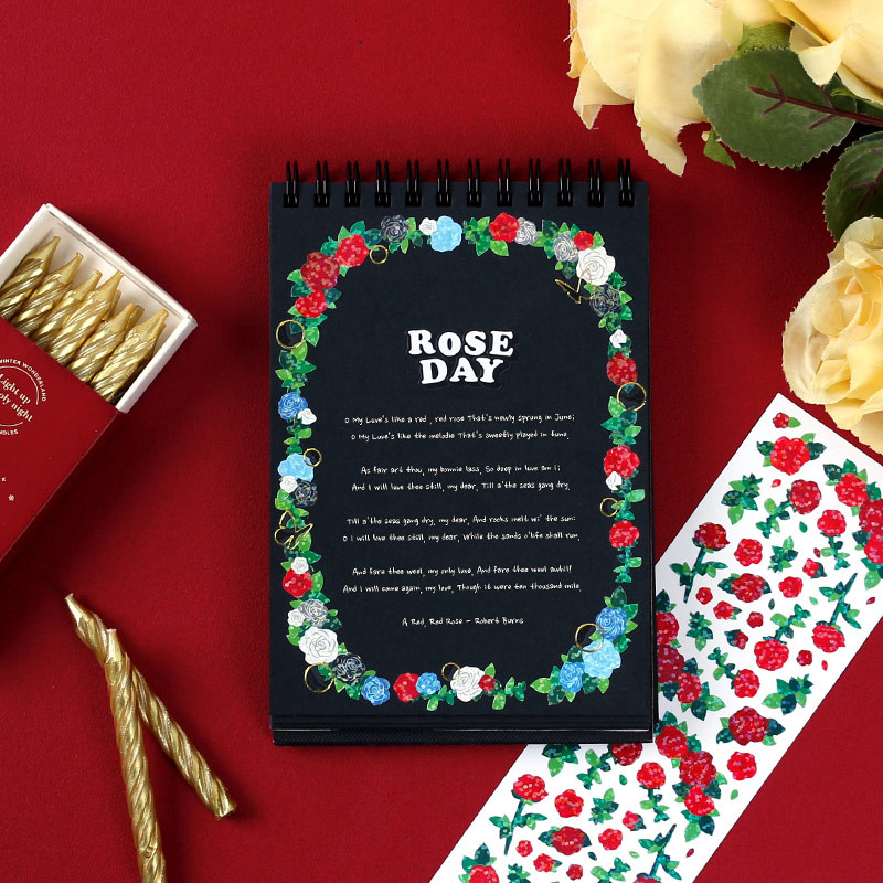 Usage example - Wanna This Forest's rose paper glitter sticker