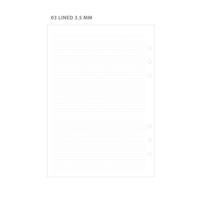 03 Lined 3.5 mm - Wanna This Notebook refill papers for A5 size 6 ring binder 03 Lined 3.5 mm - Wanna This Notebook refill papers for A5 size 6 ring binder
