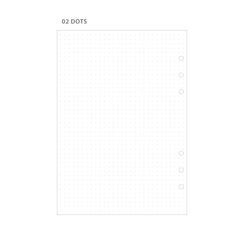 02 Dots - Wanna This Notebook refill papers for A5 size 6 ring binder 02 Dots - Wanna This Notebook refill papers for A5 size 6 ring binder