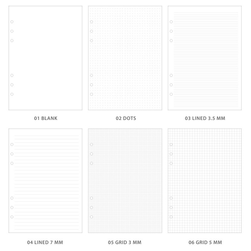 Option - Wanna This Notebook refill papers for A5 size 6 ring binder Option - Wanna This Notebook refill papers for A5 size 6 ring binder