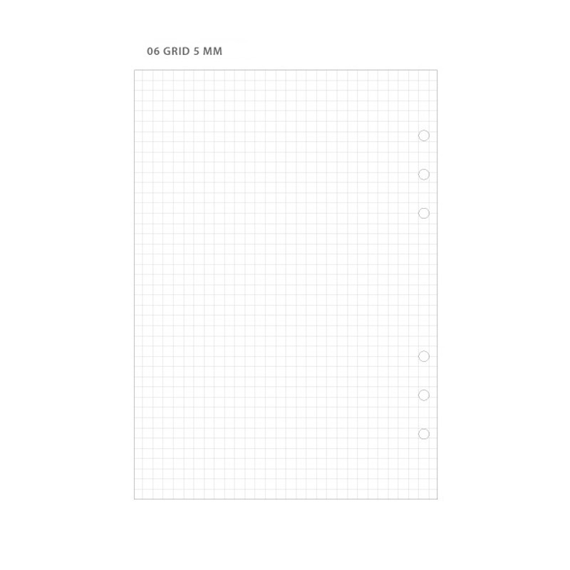 06 Grid 5 mm - Wanna This Notebook refill papers for A5 size 6 ring binder 06 Grid 5 mm - Wanna This Notebook refill papers for A5 size 6 ring binder