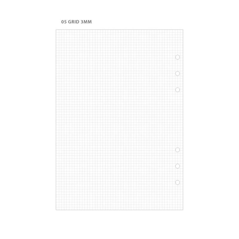 05 Grid 3 mm - Wanna This Notebook refill papers for A5 size 6 ring binder 05 Grid 3 mm - Wanna This Notebook refill papers for A5 size 6 ring binder