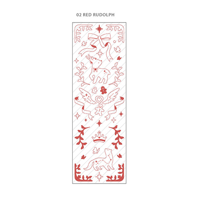 Red Rudolph - PLEPLE Chou Chou twinkle clear color line sticker Red Rudolph - PLEPLE Chou Chou twinkle clear color line sticker