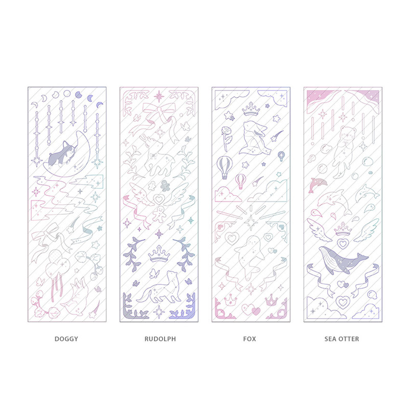 Option - PLEPLE Chou Chou aurora glitter hologram line sticker