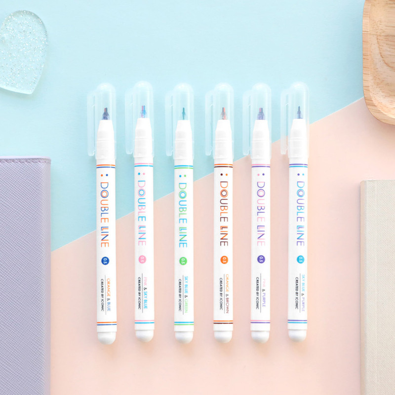 ICONIC Double color line in one pen set of 3