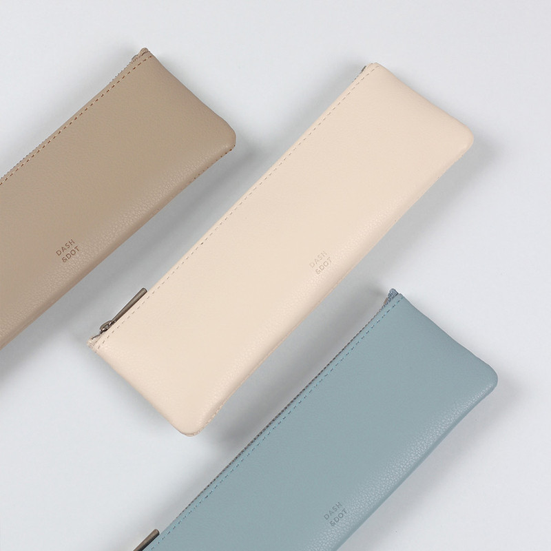 Dash And Dot Be simple synthetic leather zipper pencil case Dash And Dot Be simple synthetic leather zipper pencil case