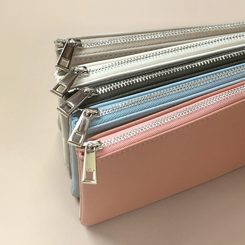 Zipper closure - Dash And Dot Be simple synthetic leather zipper pencil case Zipper closure - Dash And Dot Be simple synthetic leather zipper pencil case