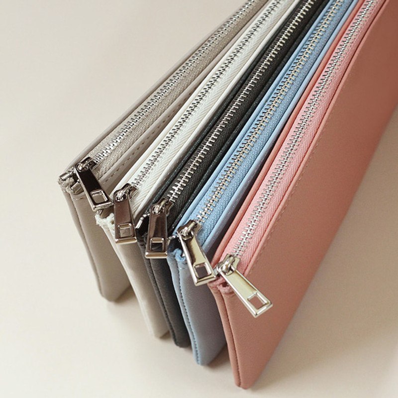 Zipper pouch  - Dash And Dot Be simple synthetic leather zipper pen pouch