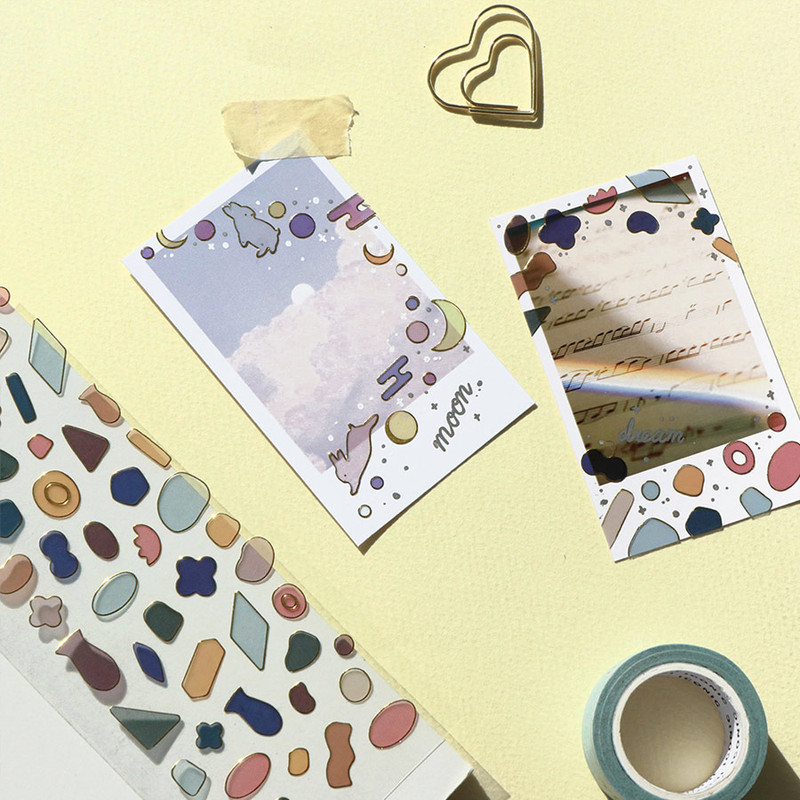 Usage example - ICONIC Shining line color removable sticker pack