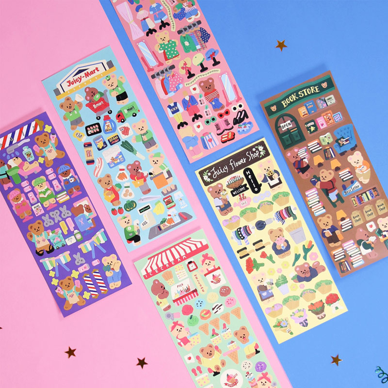 Second Mansion Juicy bear removable sticker seal 40-45 Second Mansion Juicy bear removable sticker seal 40-45