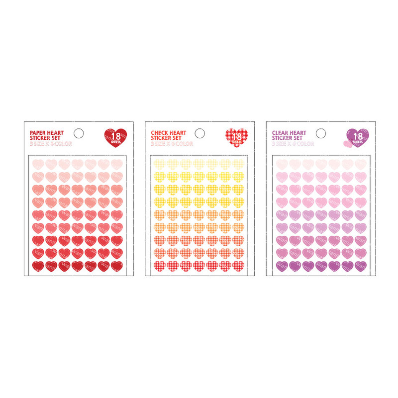 3 Option - Wanna This Colorful Heart Deco Sticker Set