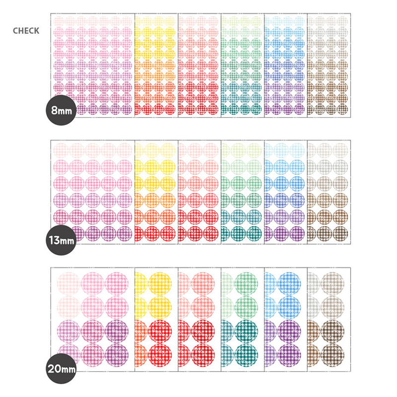 Check - Wanna This Colorful circle deco sticker set