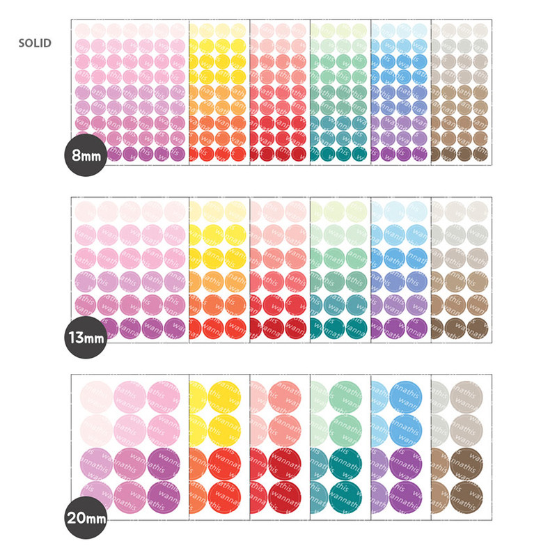 Solid - Wanna This Colorful circle deco sticker set