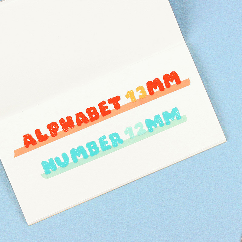 Size - Wanna This Crayon Alphabet number 12 colors paper sticker set Size - Wanna This Crayon Alphabet number 12 colors paper sticker set