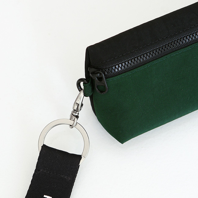 D ring - Indigo Mungunyang triangle zipper pencil case pouch