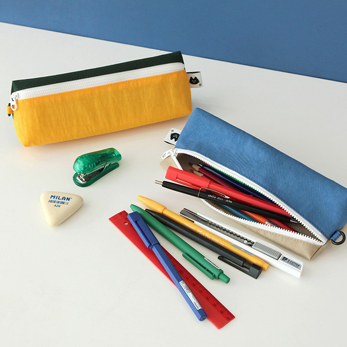 Indigo Mungunyang triangle zipper pencil case pouch