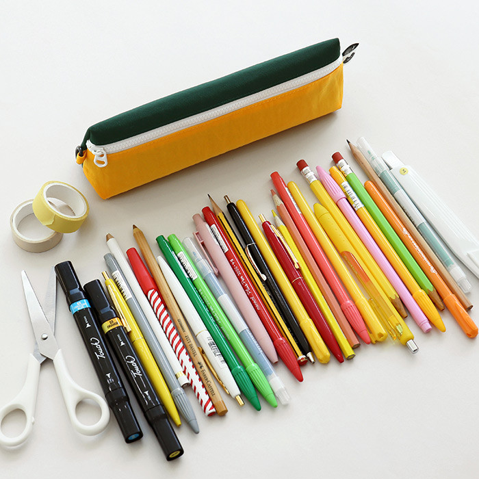 Stores up to 40 pencils - Indigo Mungunyang triangle zipper pencil case pouch