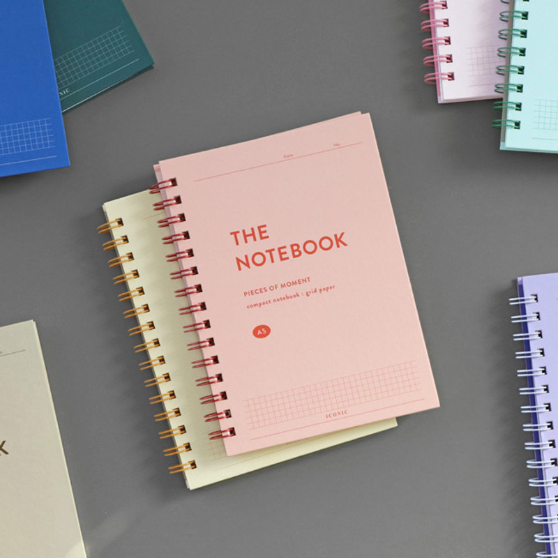 ICONIC Compact A5 wire bound grid notebook