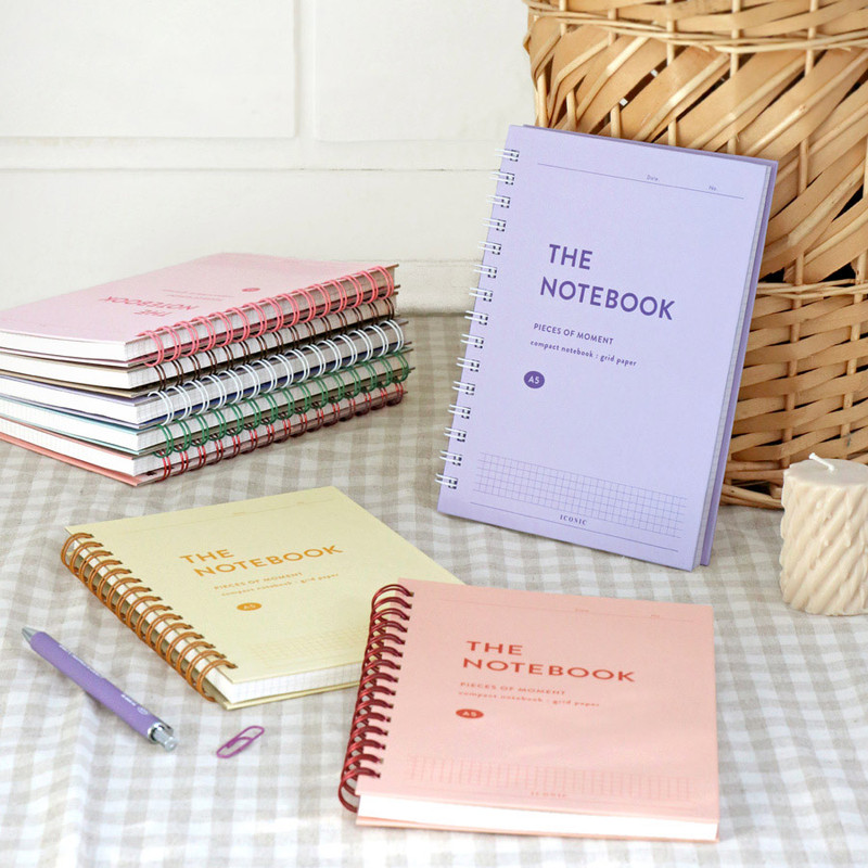 ICONIC Compact A5 wire bound grid notebook