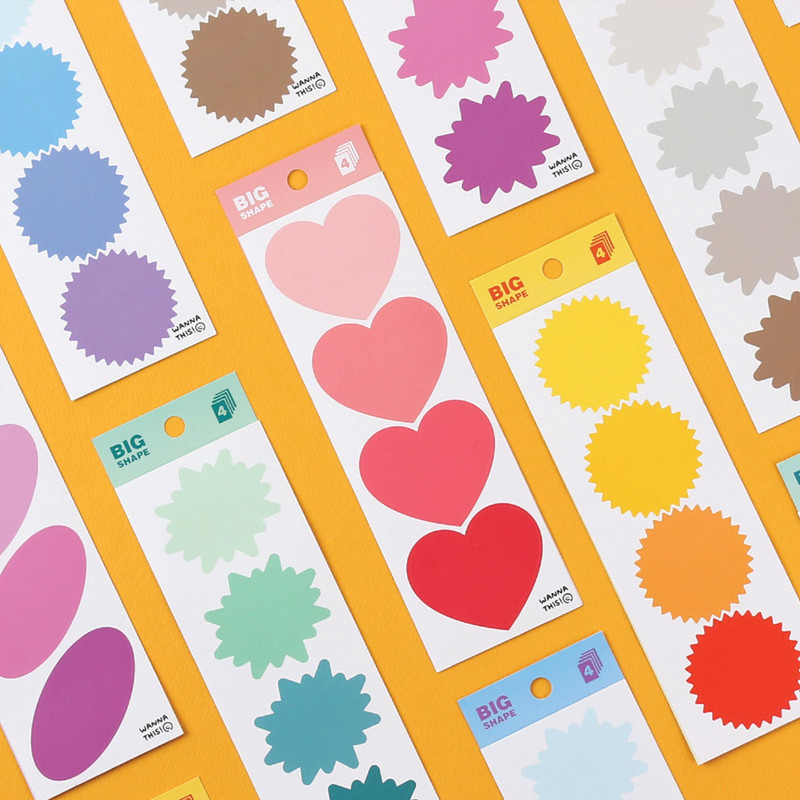 Big shape paper sticker set