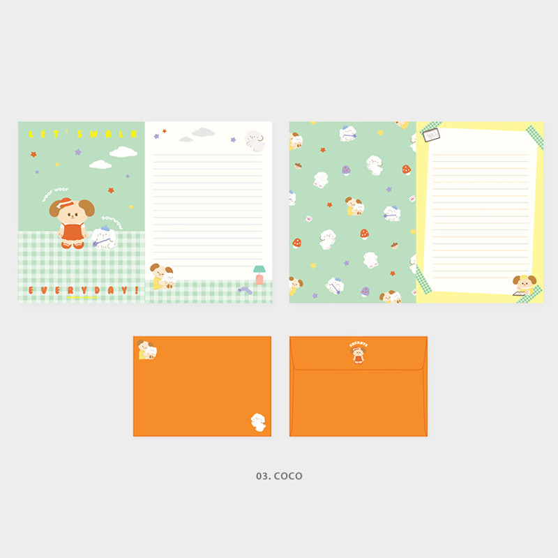 03 Coco - Second Mansion Enfant friends letter and envelope set