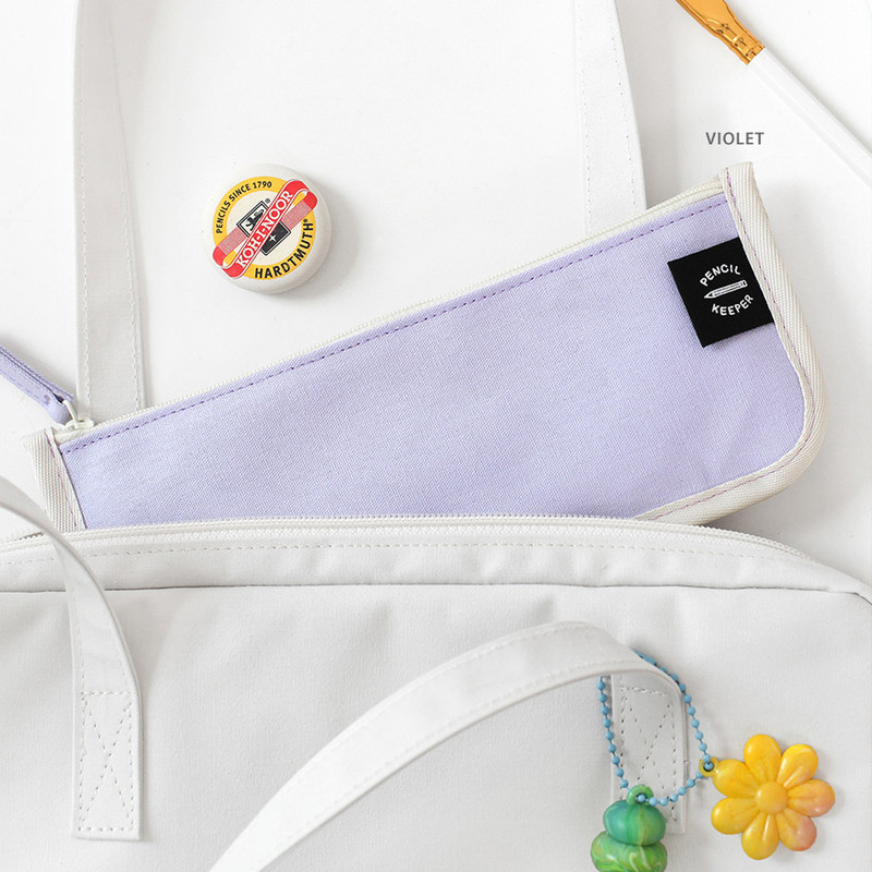 Violet - 2NUL Pencil keeper flat zipper cotton pen case Violet - 2NUL Pencil keeper flat zipper cotton pen case