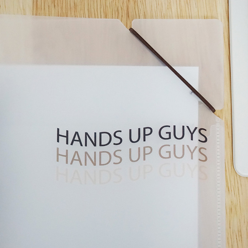 Elastic band closure - N.IVY Hands up Cozy Bear translucent document file holder