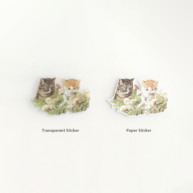 2 type stickers - NACOO Rabbit Self-Cut Paper And Clear Sticker Set