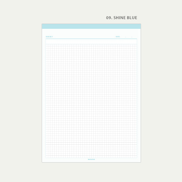 09. Shine Blue - Wanna This Standard writing B5 size writing grid notepad
