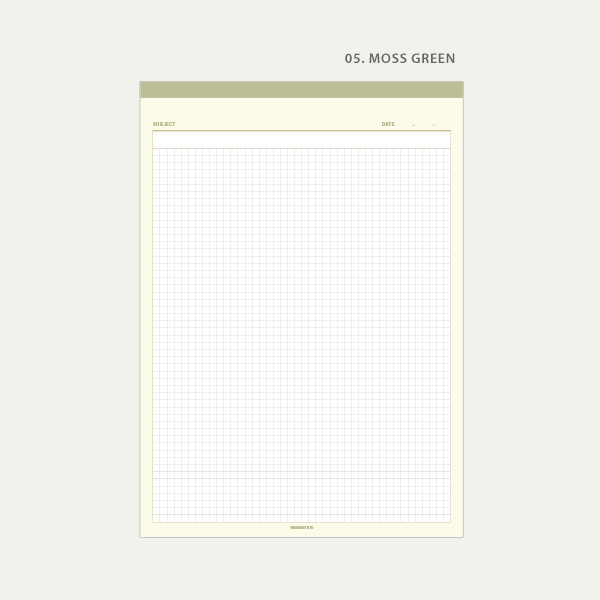 05. Moss Green - Wanna This Standard writing B5 size writing grid notepad