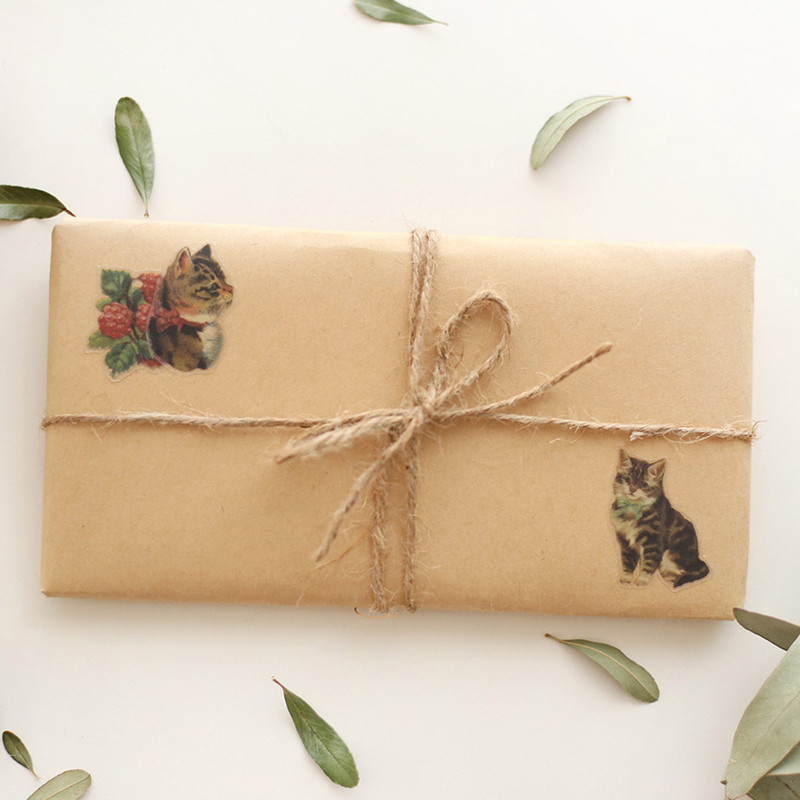 Usage example of NACOO Cat self-cut paper and clear sticker set