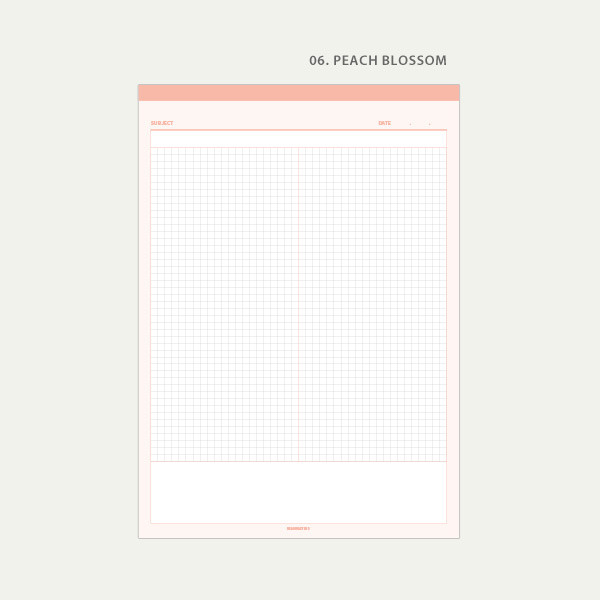 06 Peach Blossom - Wanna This Standard writing B5 half divided grid notepad