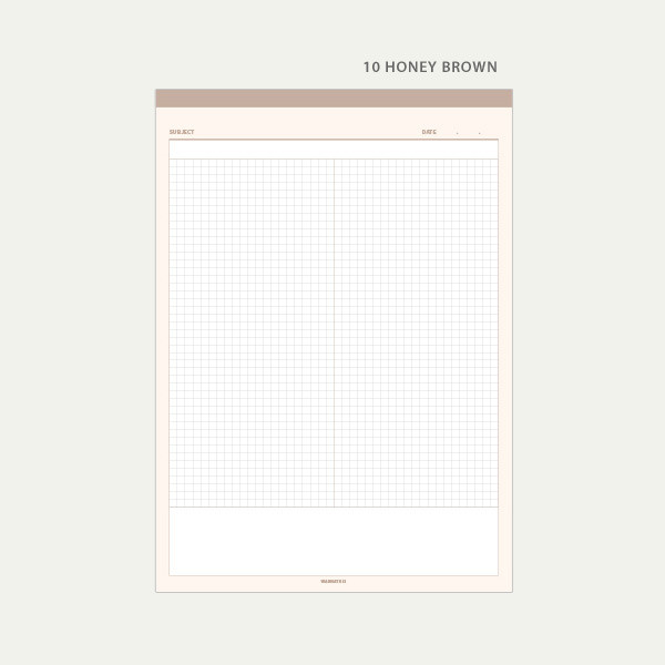 10 Honey brown - Wanna This Standard writing B5 half divided grid notepad
