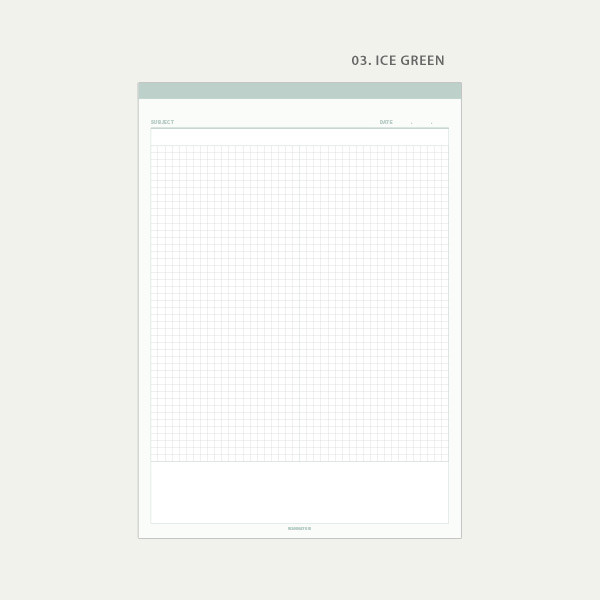 03 Ice green - Wanna This Standard writing B5 half divided grid notepad