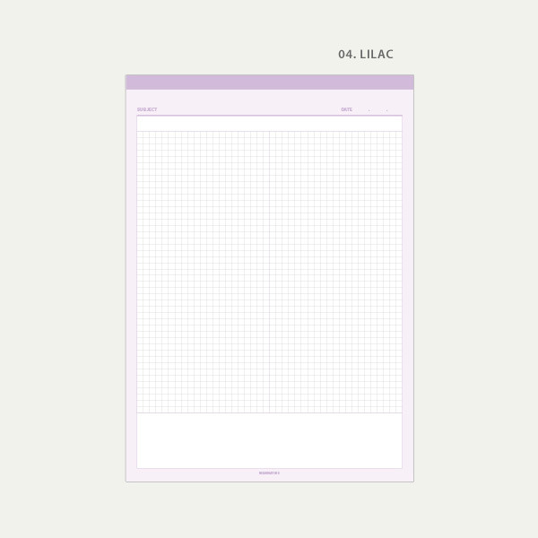 04 Lilac - Wanna This Standard writing B5 half divided grid notepad