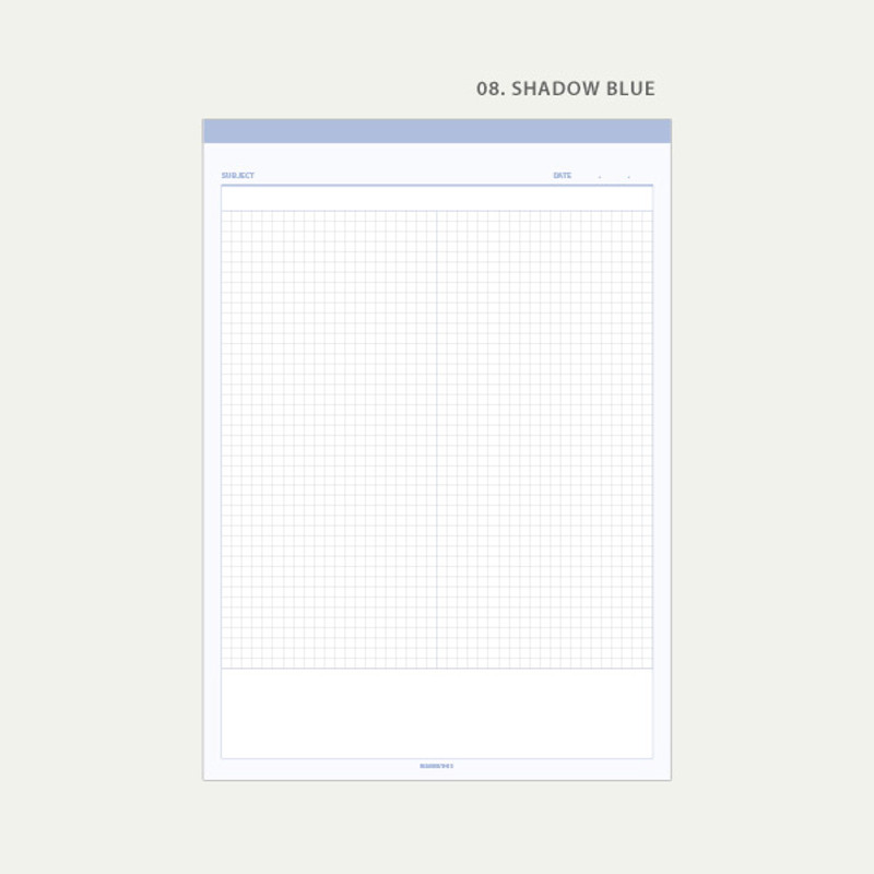 08 Shadow blue - Wanna This Standard writing B5 half divided grid notepad
