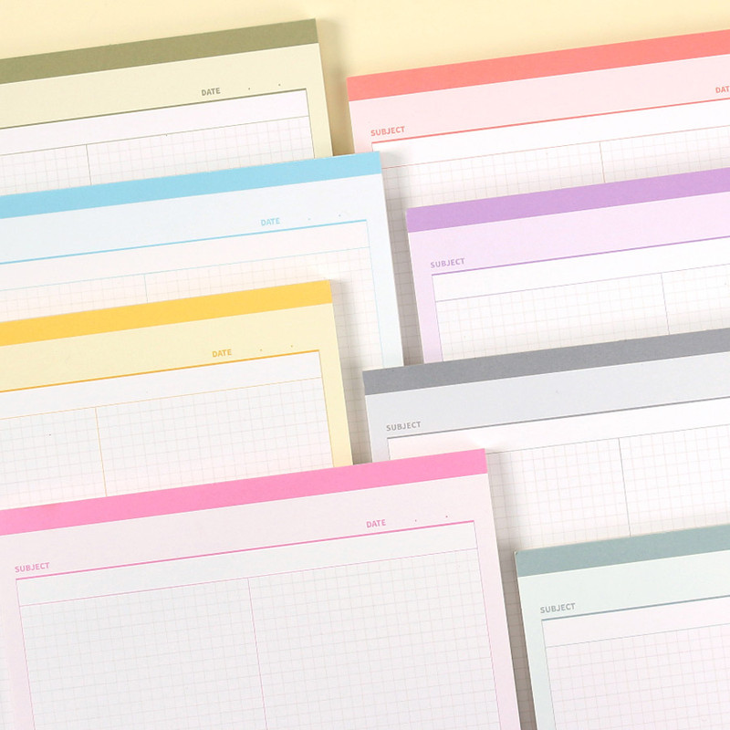 Wanna This Standard writing B5 half divided grid notepad