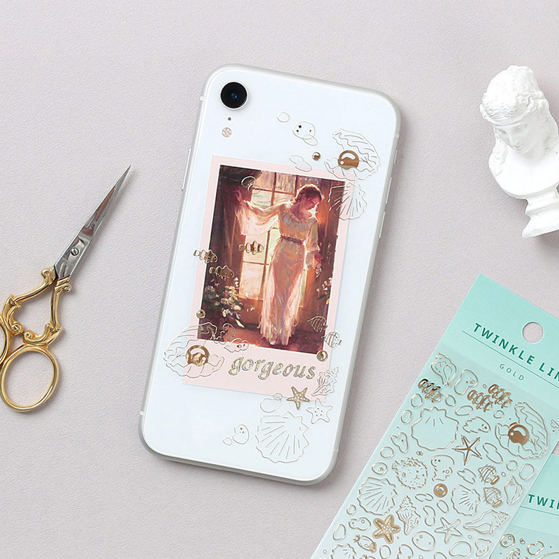 Usage example - Wanna This Ocean twinkle line sticker