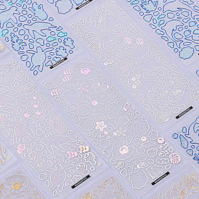 Wanna This Ocean twinkle line sticker