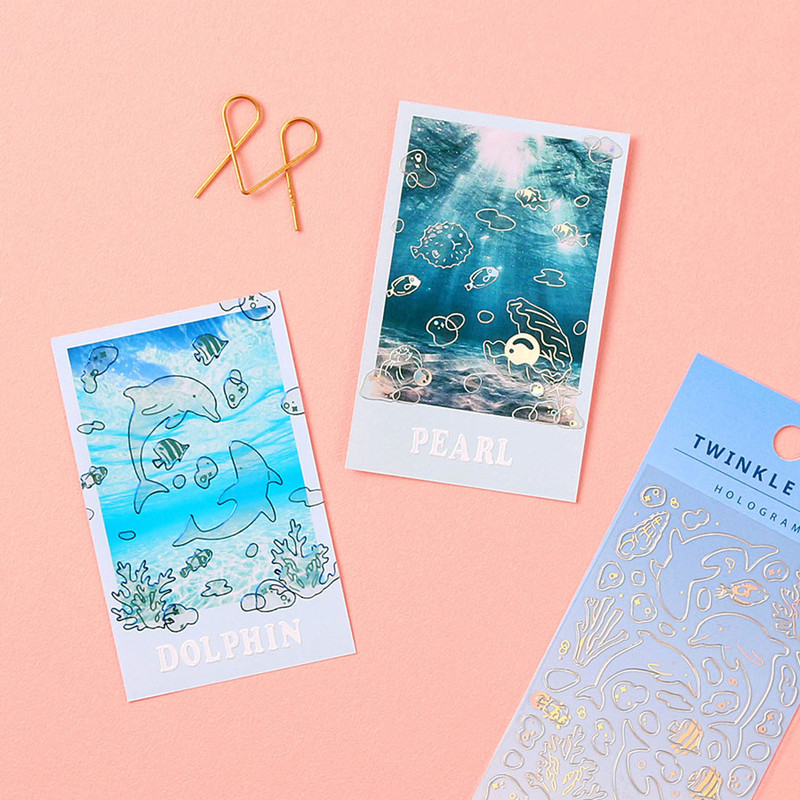 Usage example - Wanna This Ocean twinkle line sticker