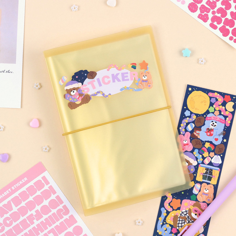 02 Yellow - Wanna This Slip in pocket sticker storage book